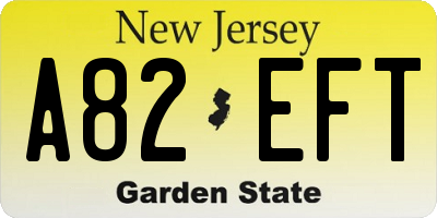 NJ license plate A82EFT