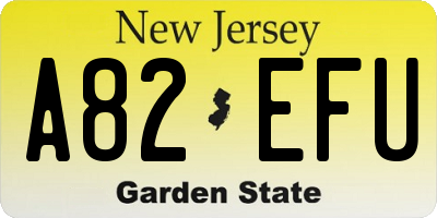 NJ license plate A82EFU