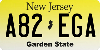 NJ license plate A82EGA