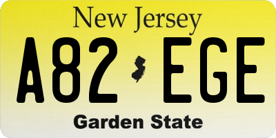NJ license plate A82EGE