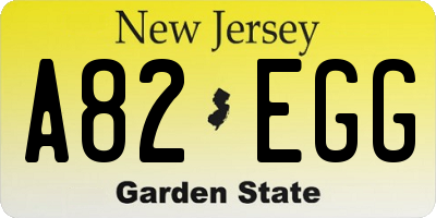 NJ license plate A82EGG