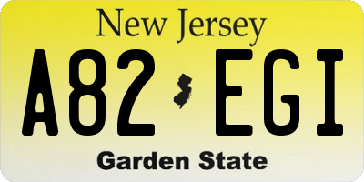 NJ license plate A82EGI