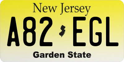 NJ license plate A82EGL