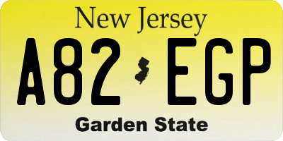 NJ license plate A82EGP