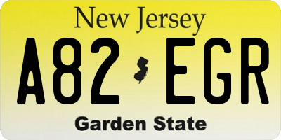 NJ license plate A82EGR
