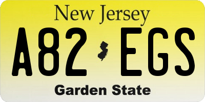 NJ license plate A82EGS