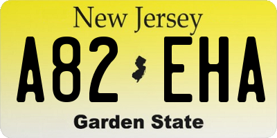 NJ license plate A82EHA