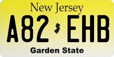 NJ license plate A82EHB