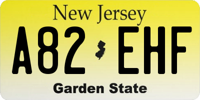 NJ license plate A82EHF