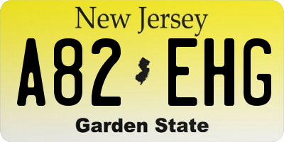 NJ license plate A82EHG
