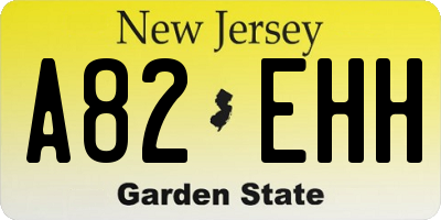 NJ license plate A82EHH