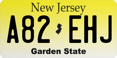 NJ license plate A82EHJ