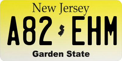 NJ license plate A82EHM