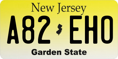 NJ license plate A82EHO