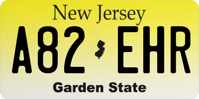 NJ license plate A82EHR