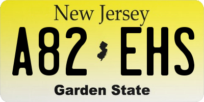 NJ license plate A82EHS