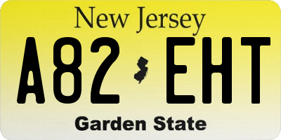 NJ license plate A82EHT