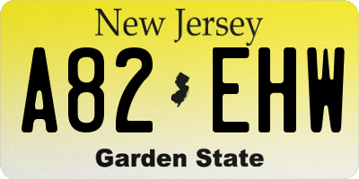NJ license plate A82EHW