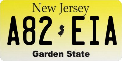 NJ license plate A82EIA