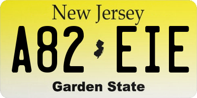 NJ license plate A82EIE