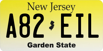 NJ license plate A82EIL