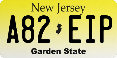 NJ license plate A82EIP