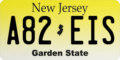 NJ license plate A82EIS
