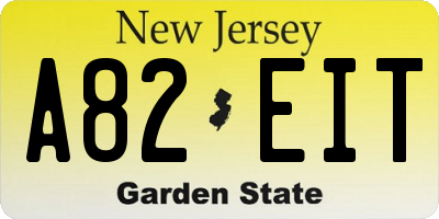 NJ license plate A82EIT