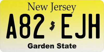 NJ license plate A82EJH