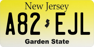 NJ license plate A82EJL