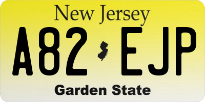 NJ license plate A82EJP