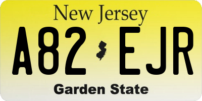 NJ license plate A82EJR