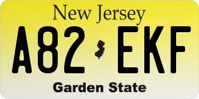 NJ license plate A82EKF