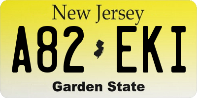 NJ license plate A82EKI