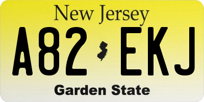 NJ license plate A82EKJ