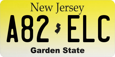 NJ license plate A82ELC