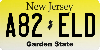 NJ license plate A82ELD
