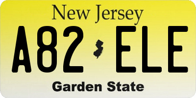 NJ license plate A82ELE