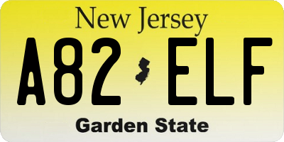 NJ license plate A82ELF