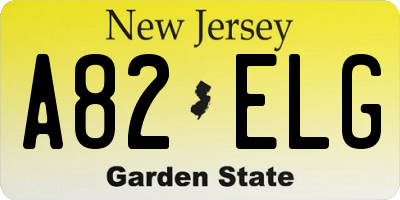 NJ license plate A82ELG