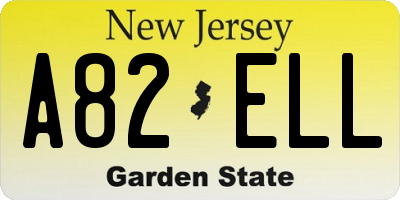 NJ license plate A82ELL