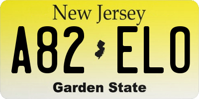 NJ license plate A82ELO
