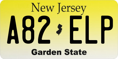 NJ license plate A82ELP