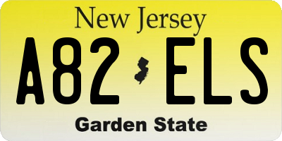 NJ license plate A82ELS