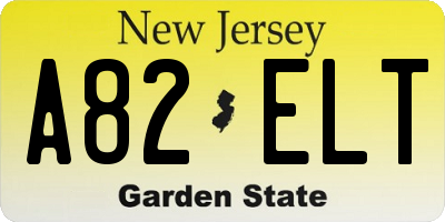 NJ license plate A82ELT