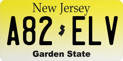 NJ license plate A82ELV
