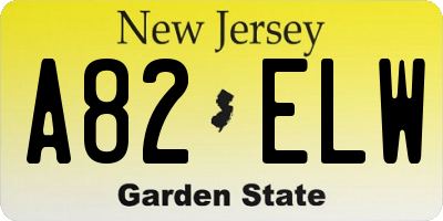 NJ license plate A82ELW