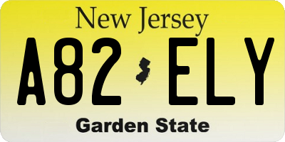 NJ license plate A82ELY