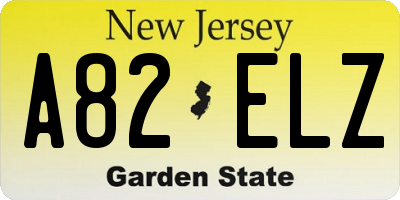 NJ license plate A82ELZ