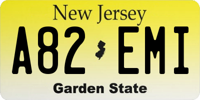 NJ license plate A82EMI